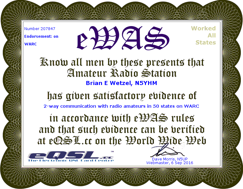 N5YHM eWAS WARC